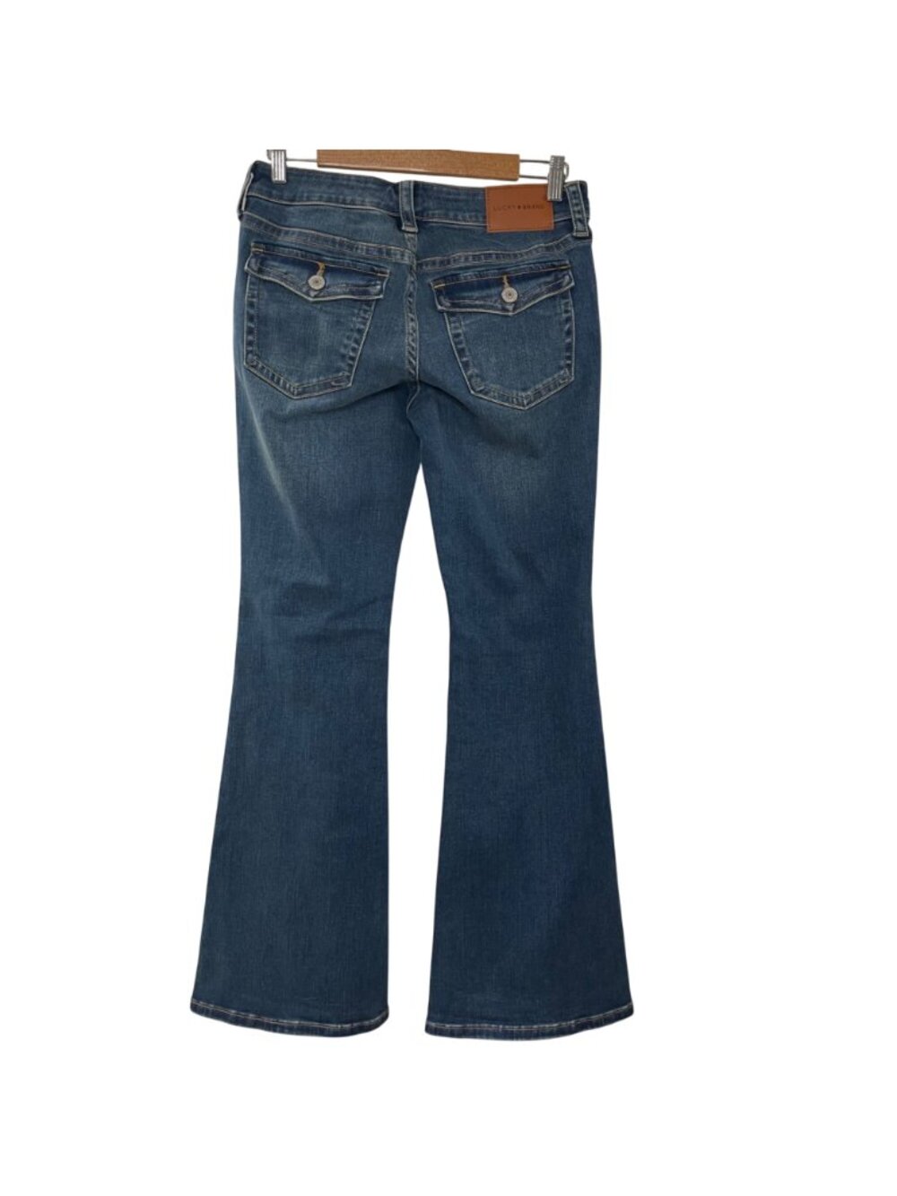 Lucky Brand Low Rise Flare Jeans Women's Size 6/29 Medium Wash Denim Flap Pocket - Picture 3 of 14